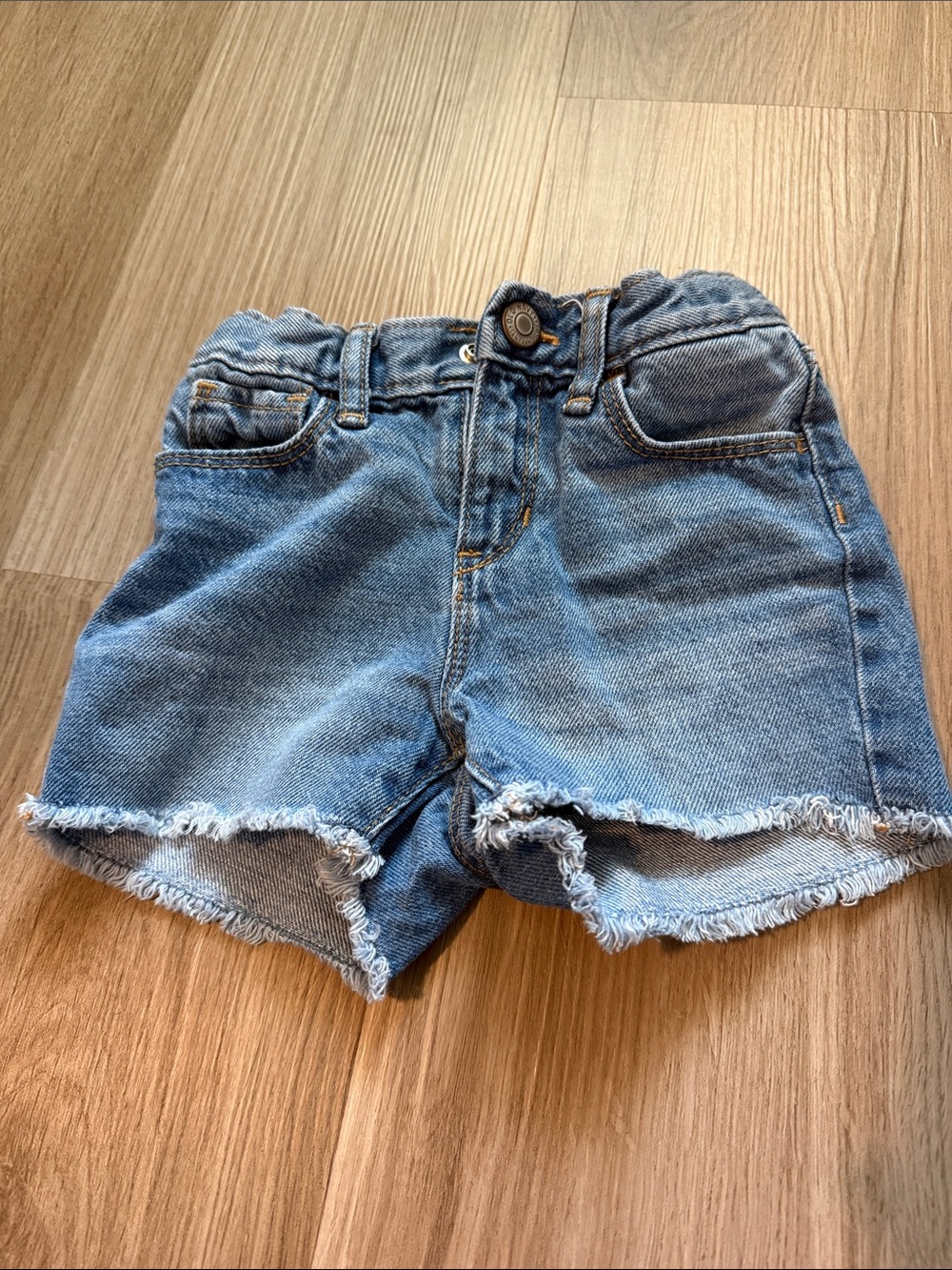 Kids Denim Frayed Hem Shorts - Light Blue